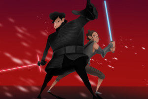 rey and kylo ren artwork 4k 1545588615