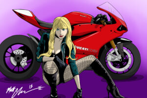 black canary with ducati bike 4k 1547506297