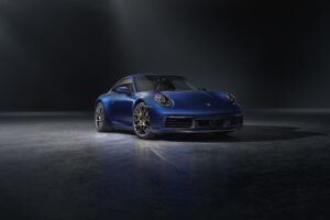 blue porsche 911 2018 front 4k 1546362104