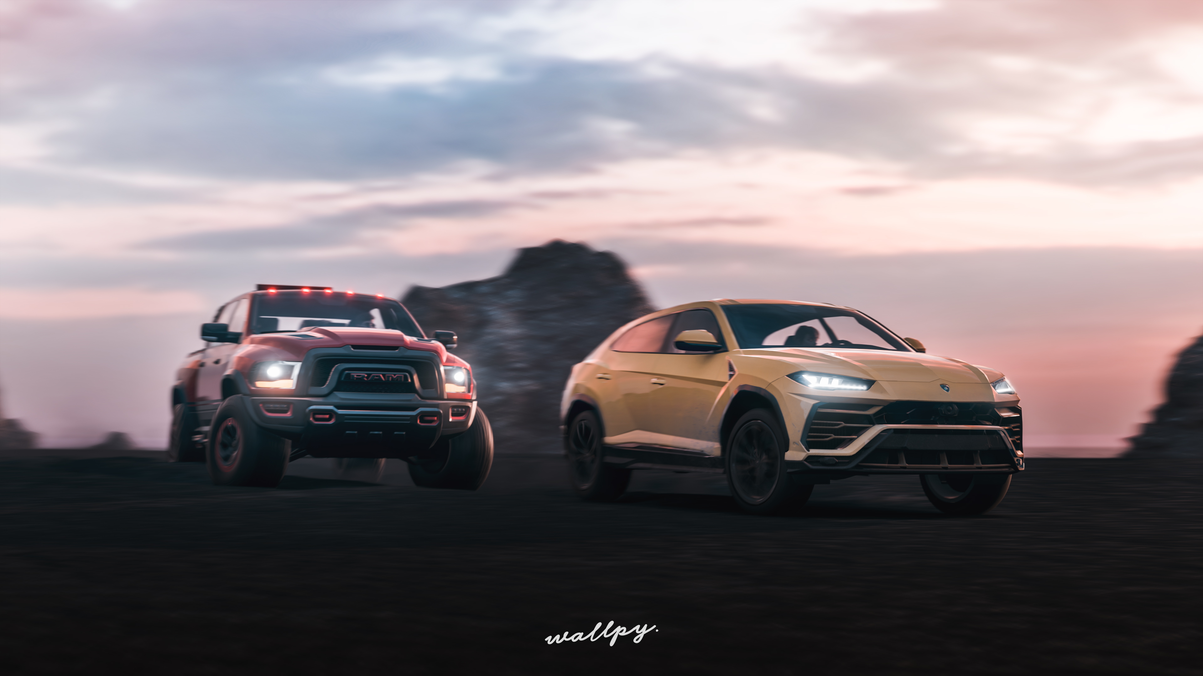 lamborghini urus and ram 4k 1546362413