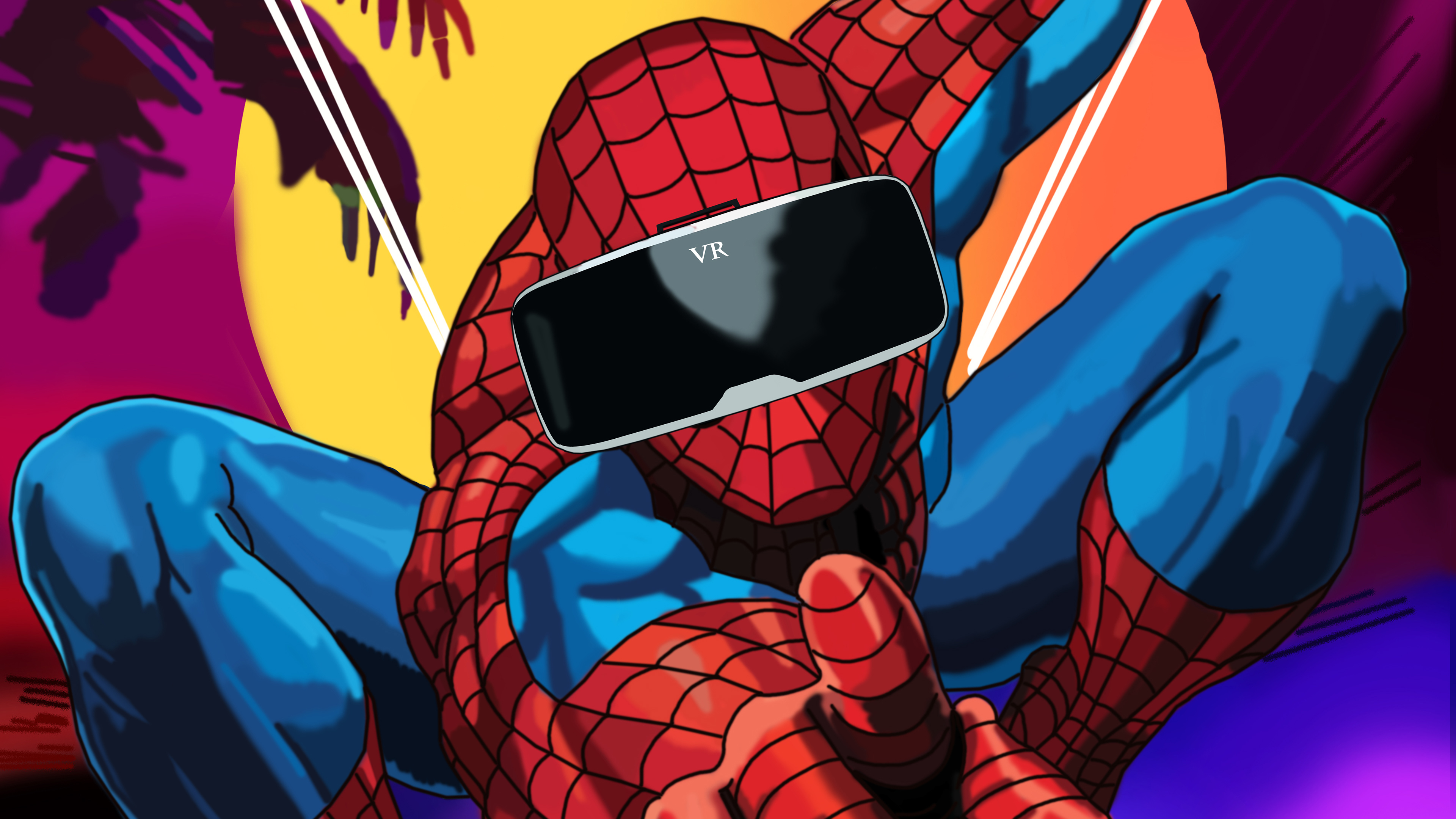 spiderman using vr headset 4k 1550510709