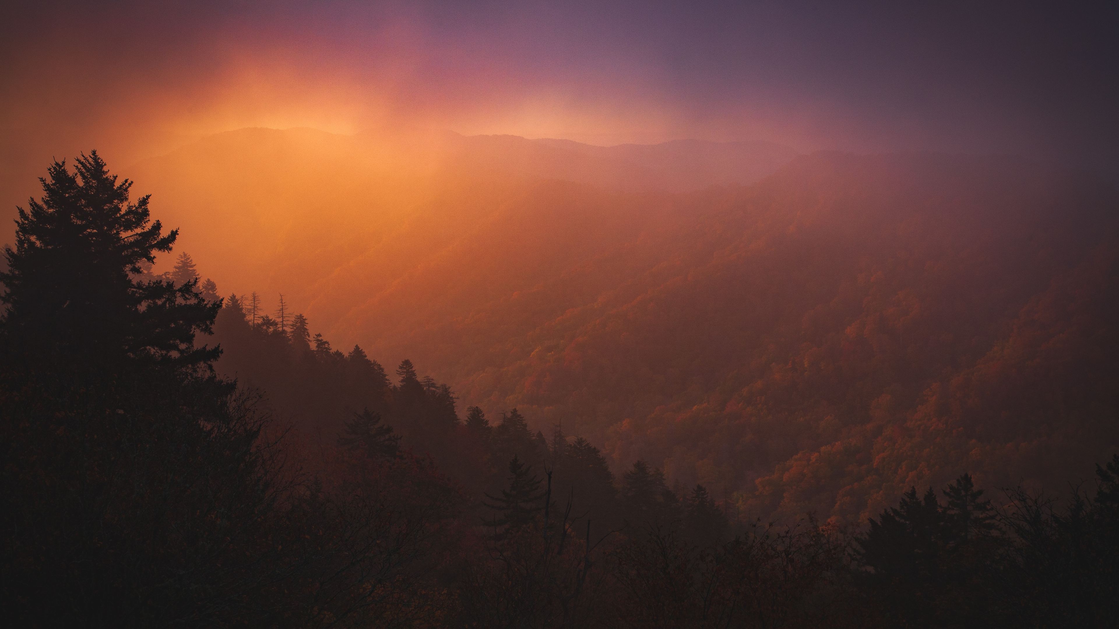 dawn overy smoky mountains 4k 1551644194