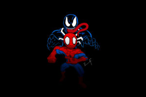 little spider man and venom 4k 1553071129