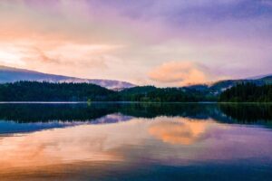 mirror lake reflection sunset scenic 4k 1551643684