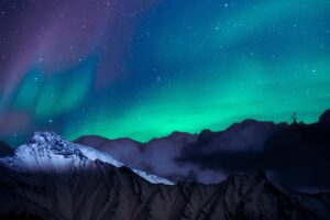 northern lights night sky mountains landscape 4k 1551643560