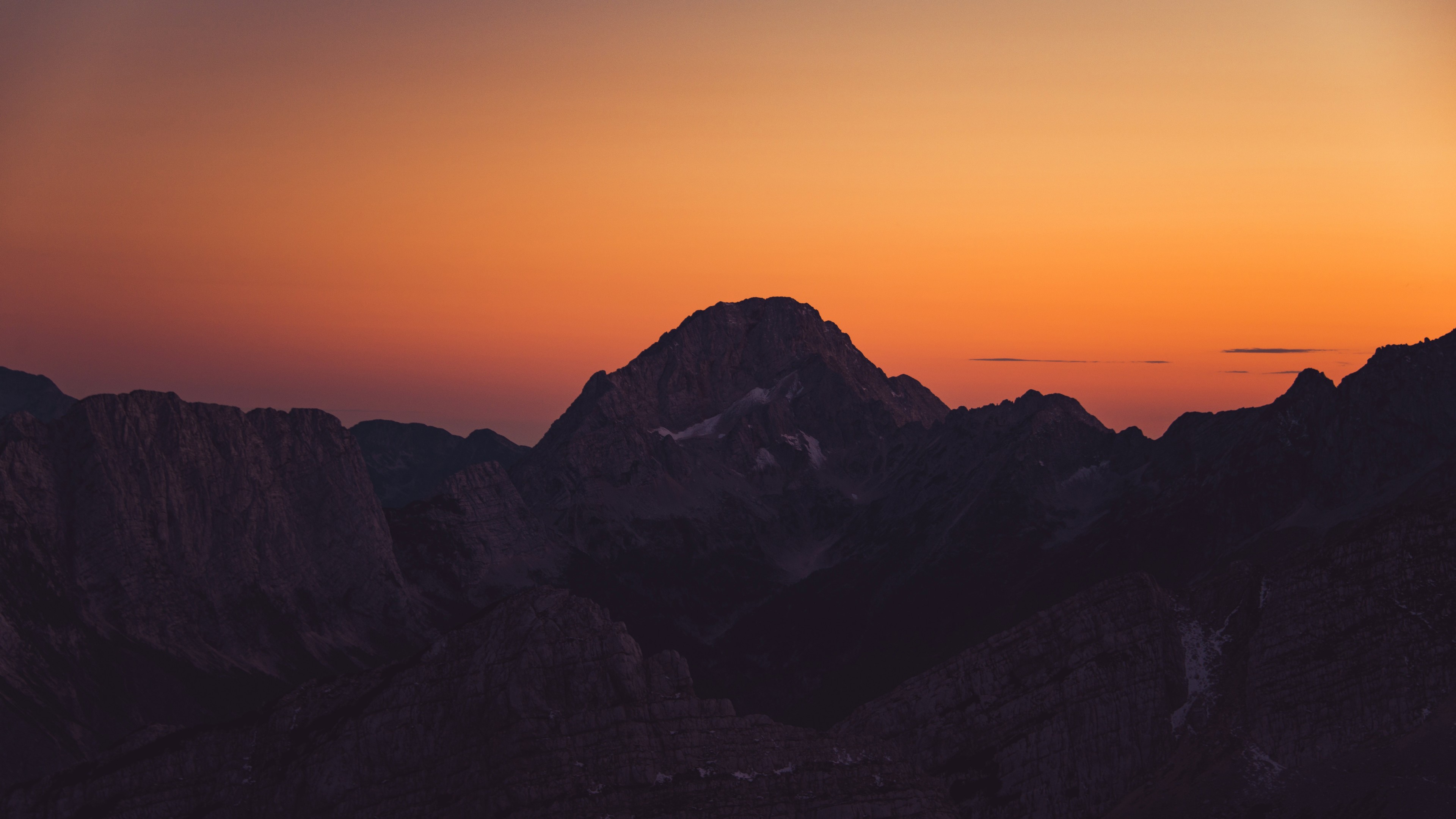 orange sky landscape sunset mountains 4k 1551644488