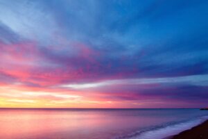 sea line purple sky 4k 1551643628