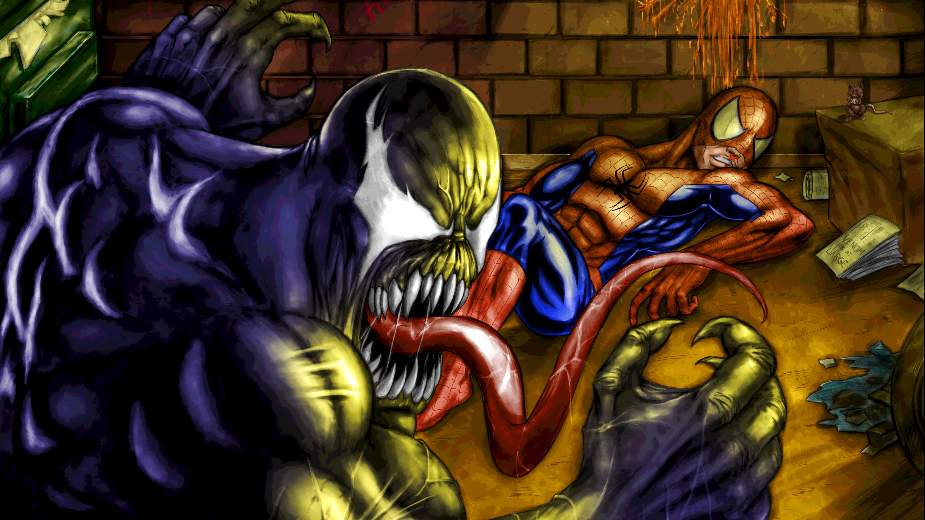 venom versus spider man 4k 1553070876