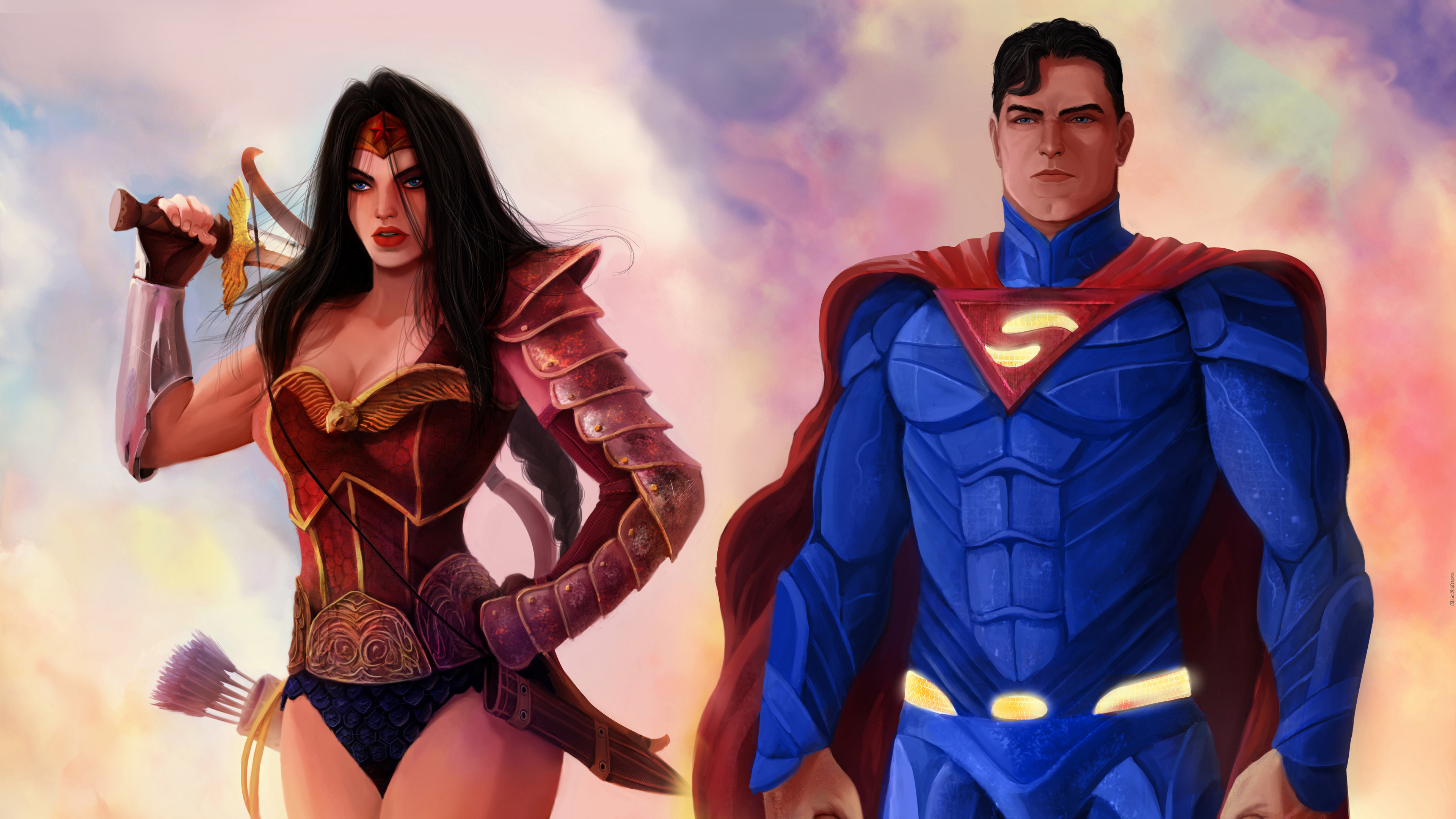 wonder woman and superman 4k 1553070973