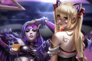 evelynn and dva lol fantasy 4k 1554244582