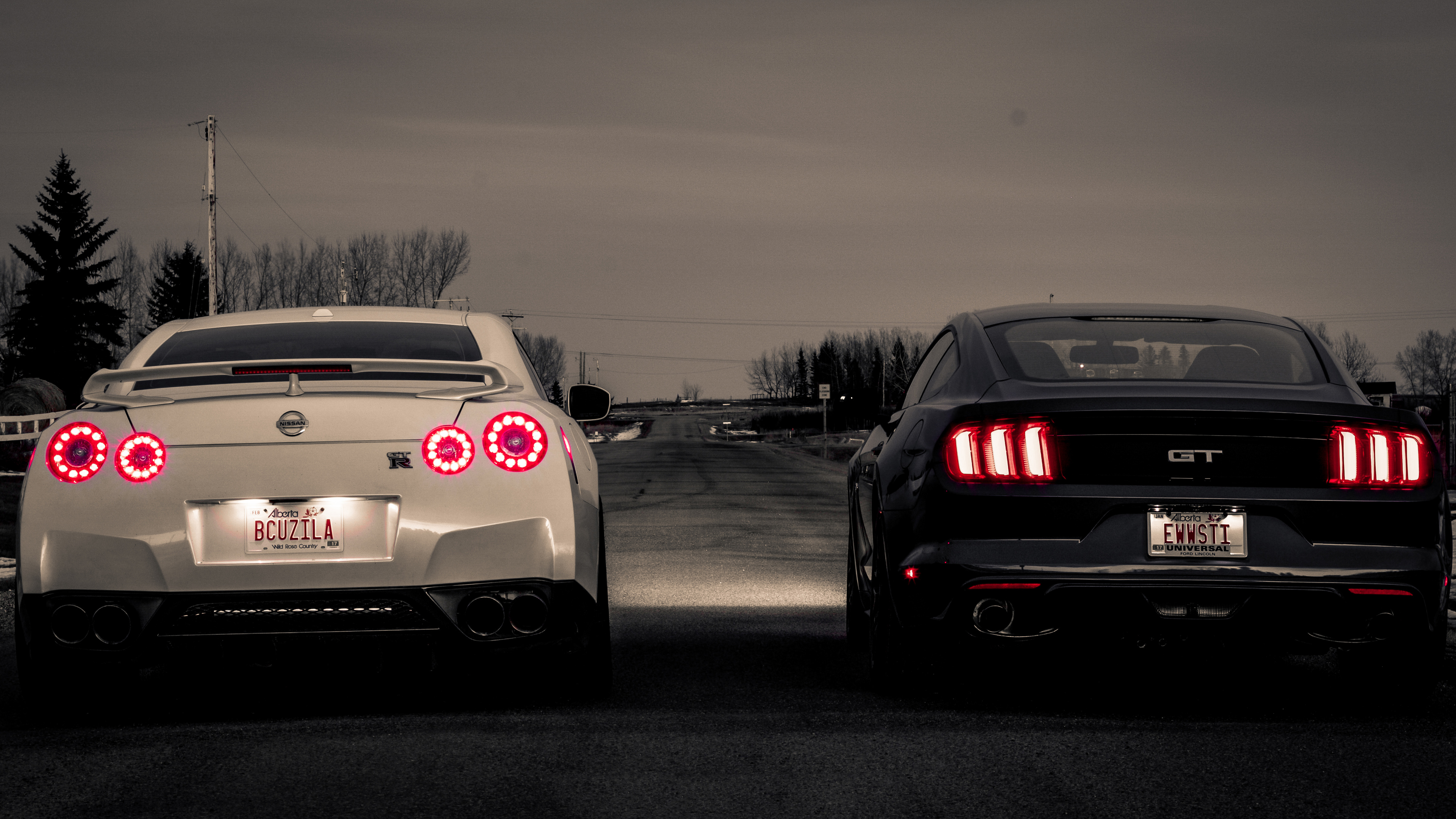 gtr vs mustang 4k 1554245286