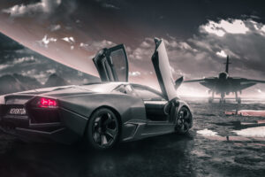 lamborghini reventon with jet 4k 1556185242