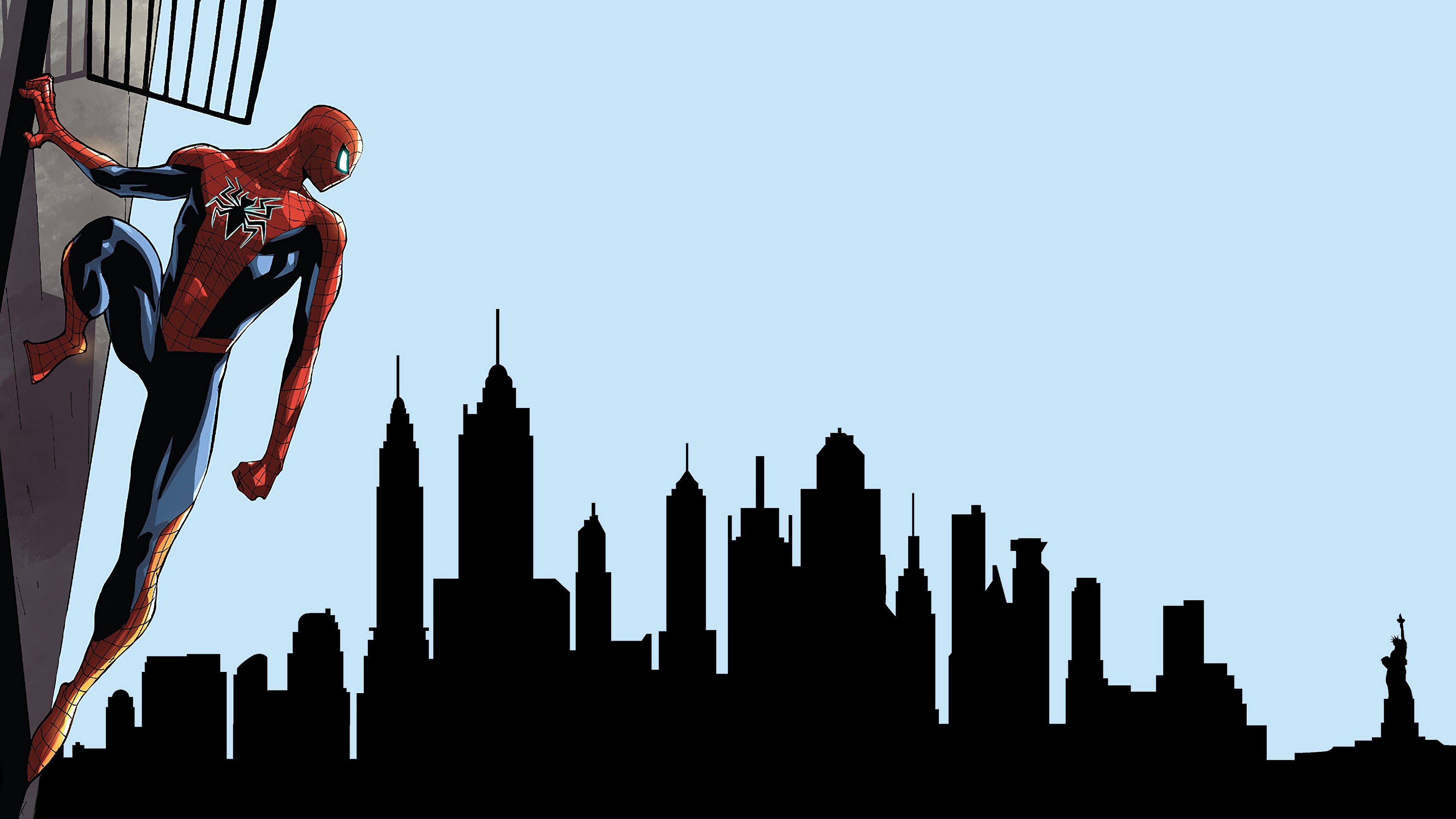 spiderman looking at city 4k 1554245007