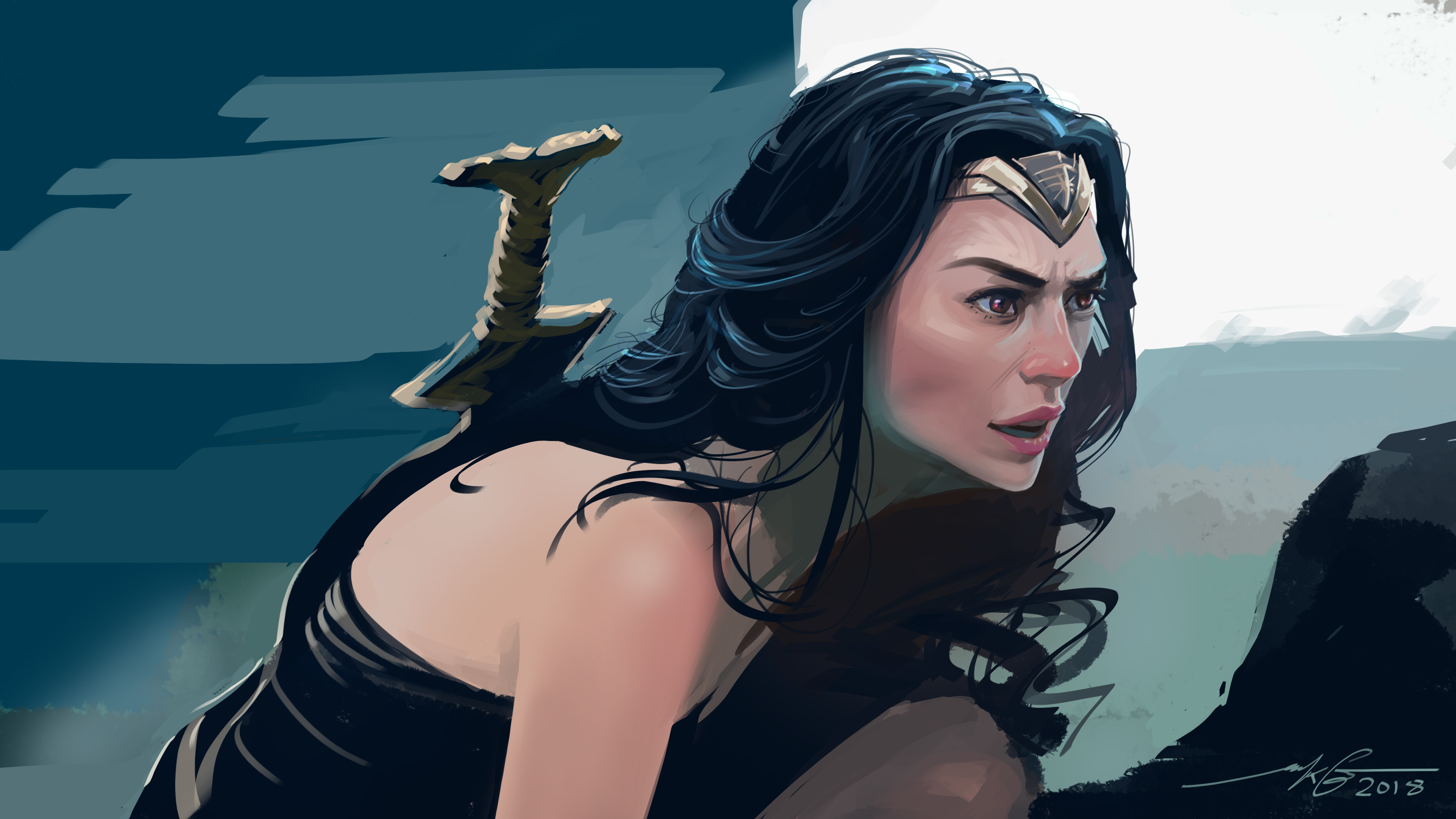 wonder woman new paint art 4k 1556184877