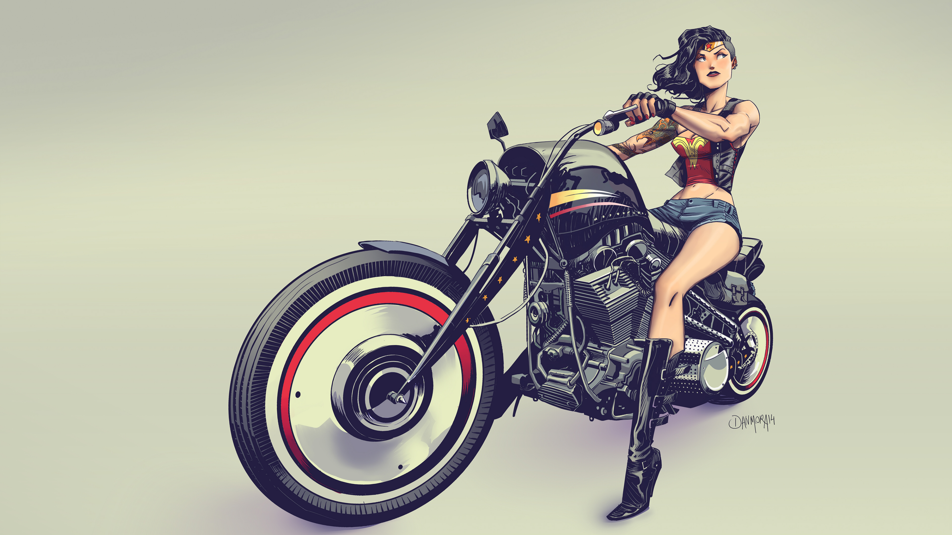 wonder woman on bike 4k 1554244866