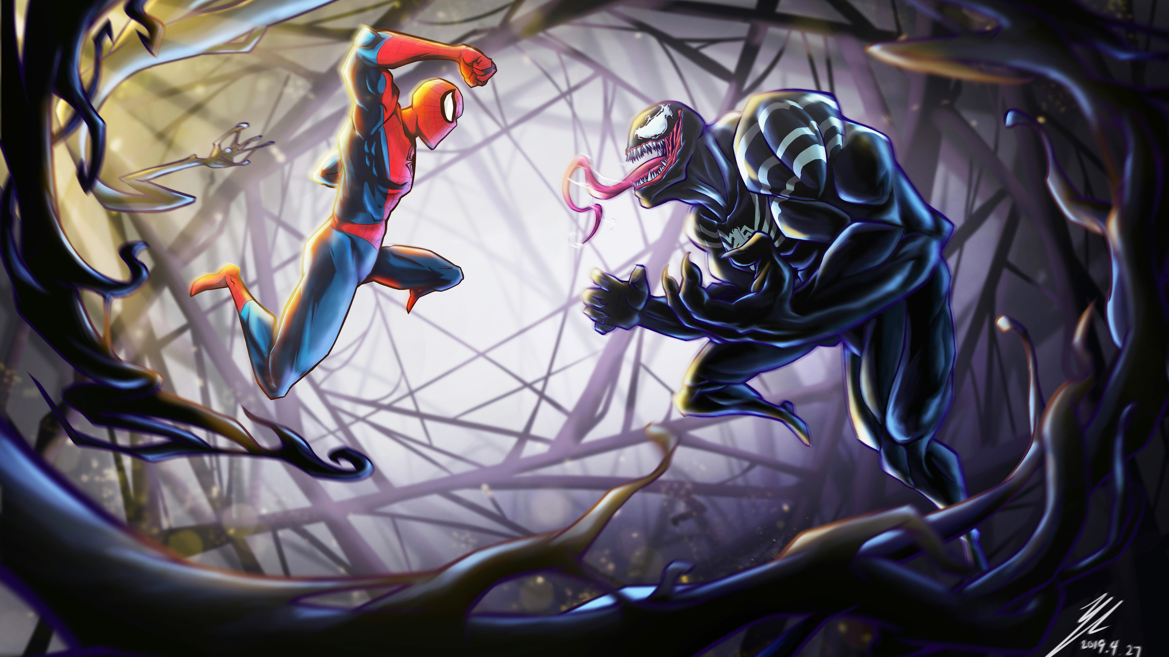 Wallpaper 4k Spiderman Vs Venom 4k Wallpaper