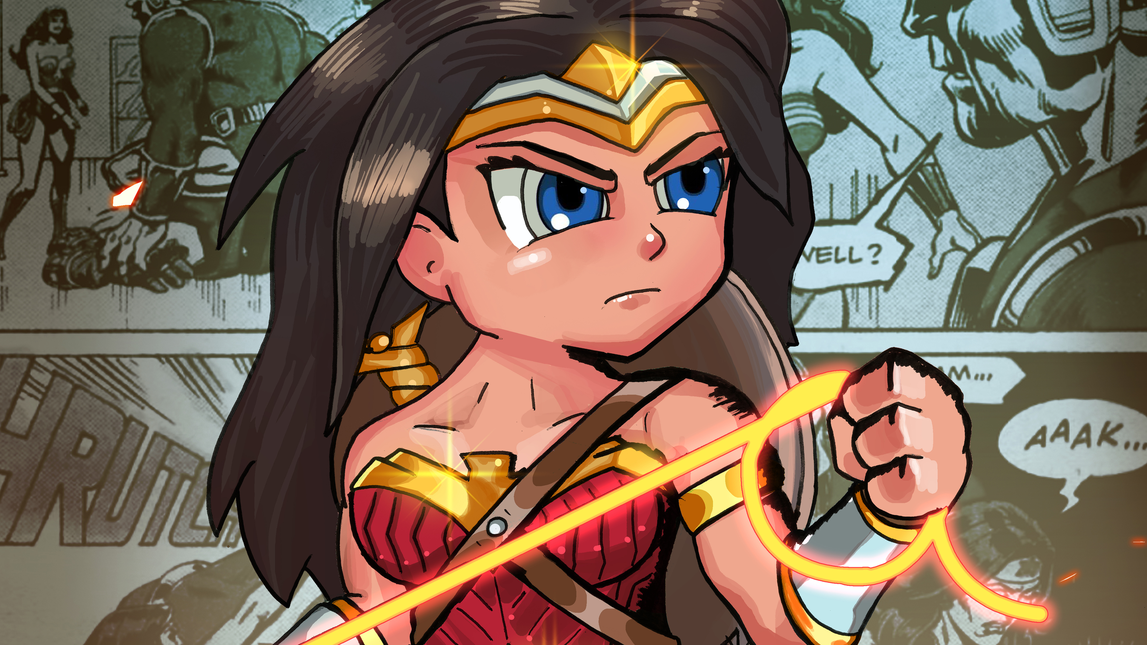 wonder woman cartoonic 4k 1557260020