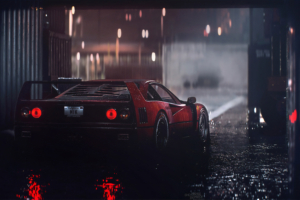 ferrari f40 rain 4k 1560534887