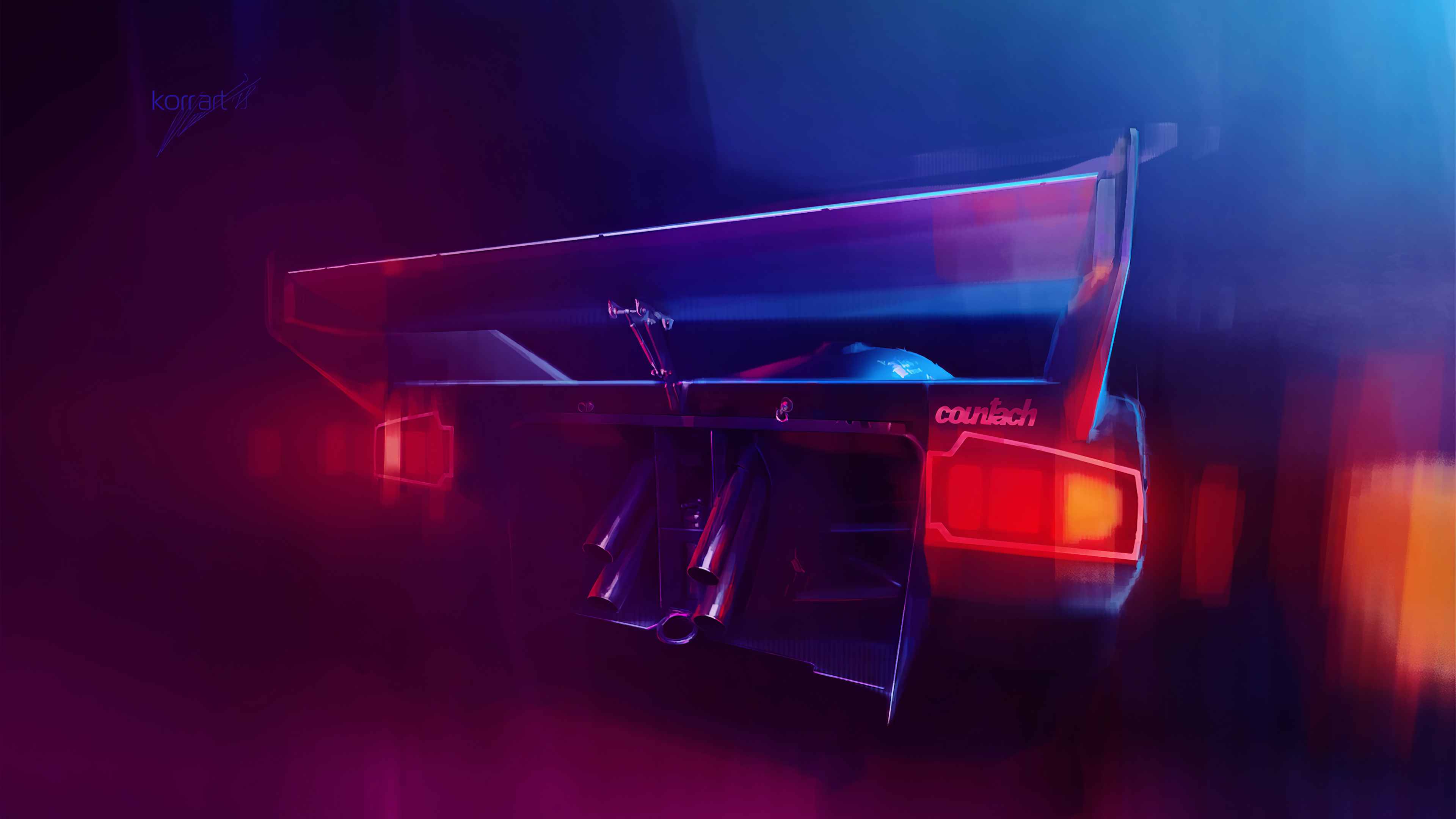 lamborghini countach digital art 1563221055