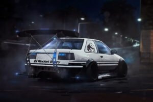 toyota ae86 scary digital art 1563221060