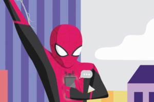 spiderman on phone 1565052852