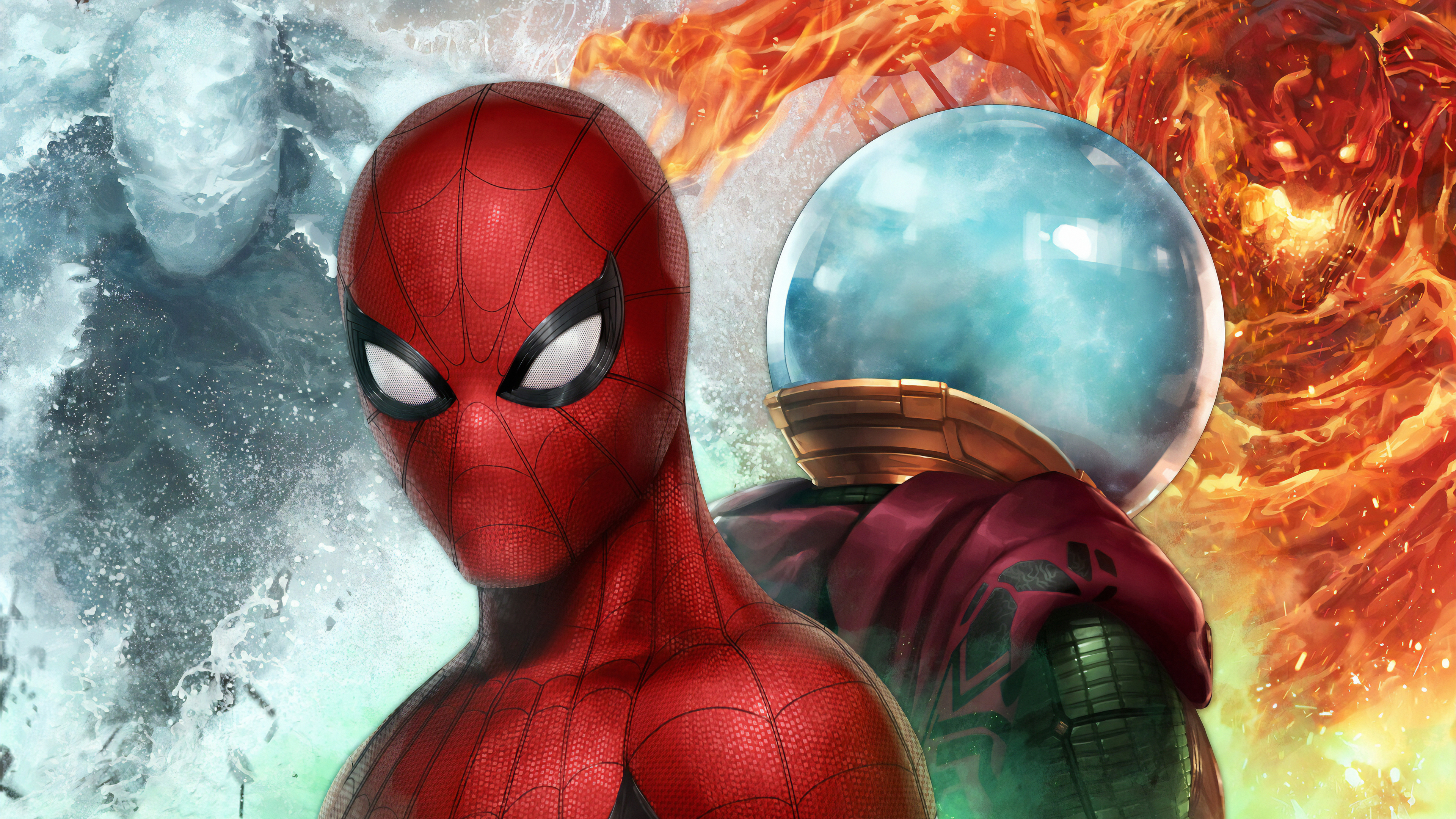 Wallpaper 4k Spiderman Vs Mysterio In Marvel Future Fight Wallpaper