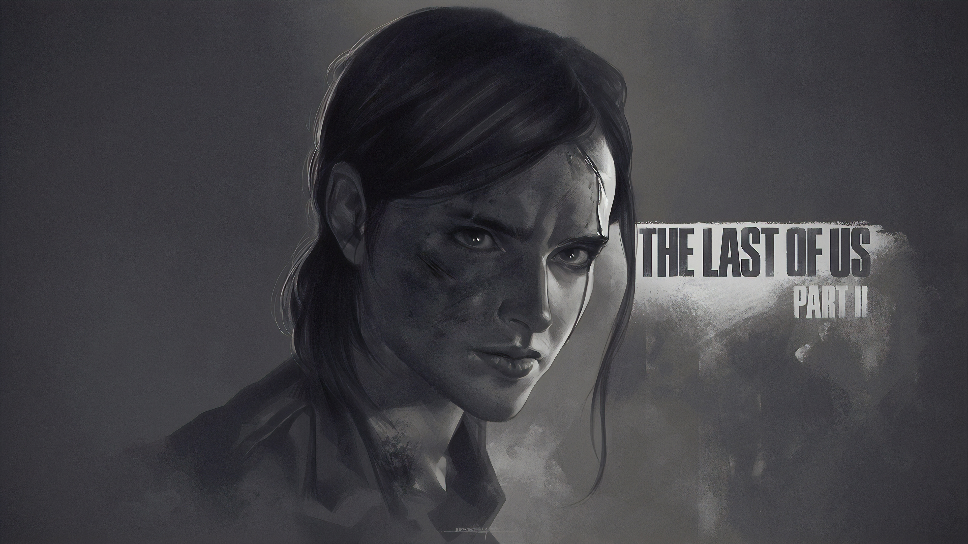 Wallpaper 4k Ellie The Last Of Us Part 2 Monochrome Poster 2019