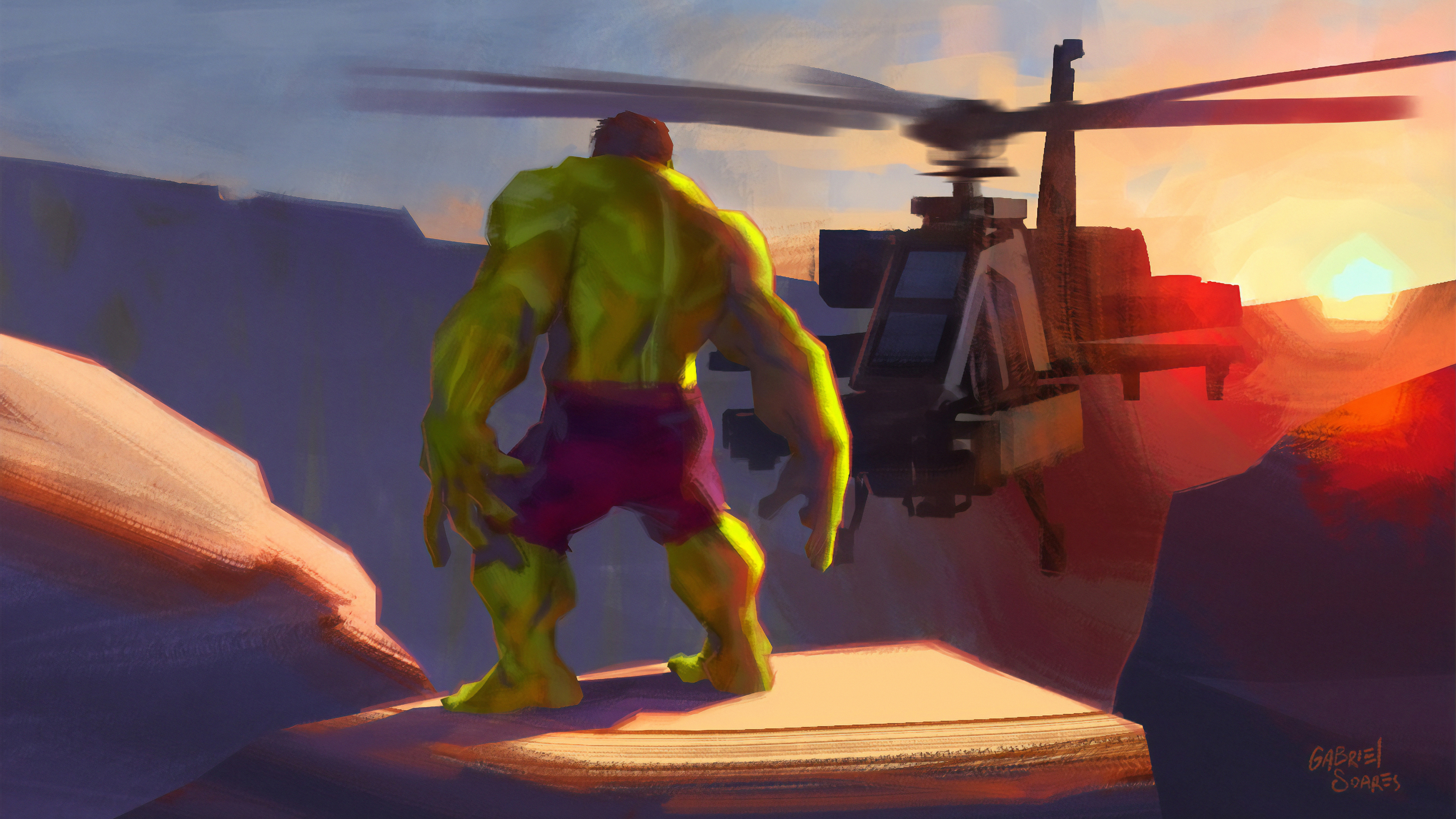 hulk art sunset 1572367818