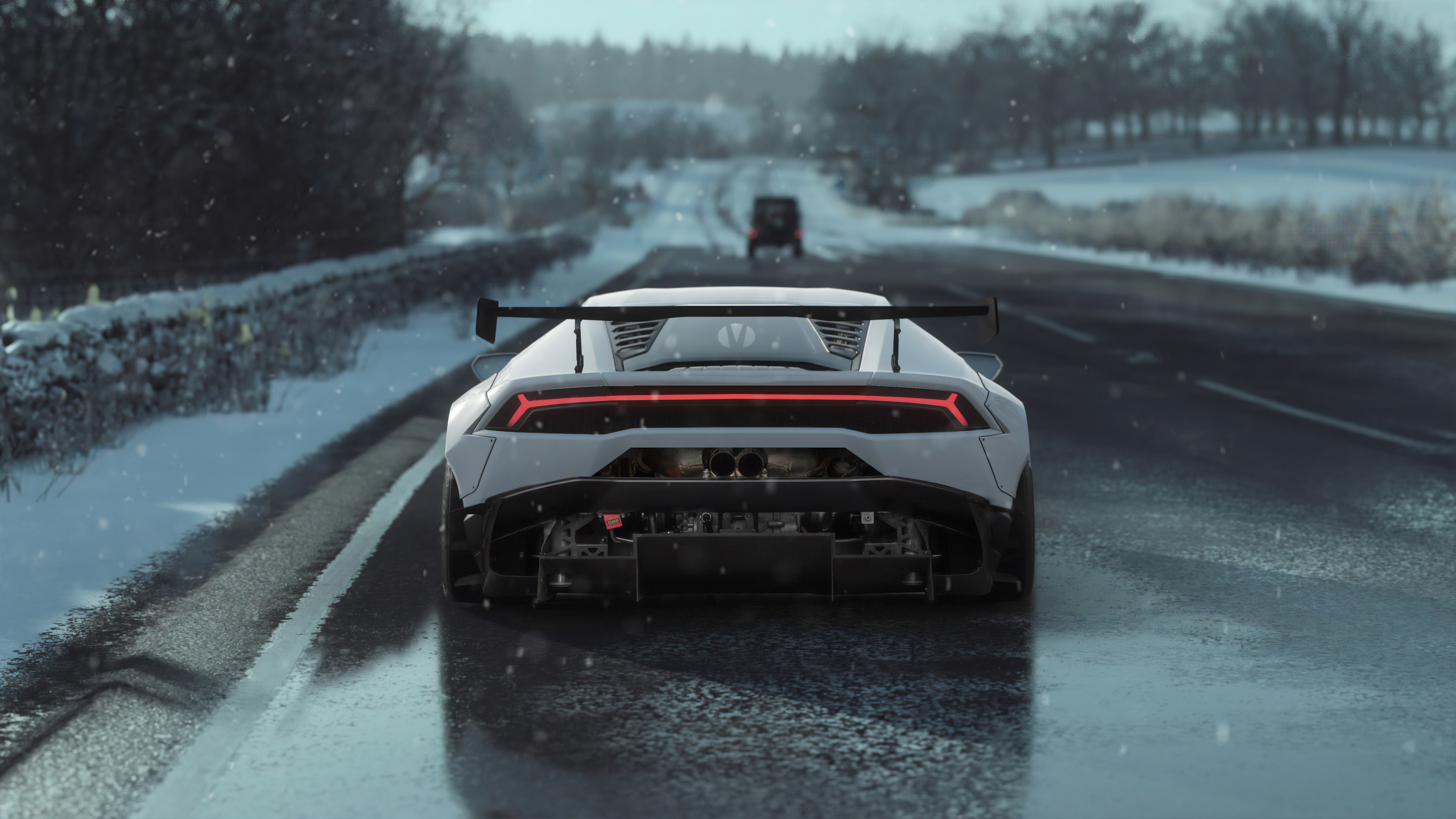 Wallpaper 4k Lamborghini Huracan Rear Wallpaper