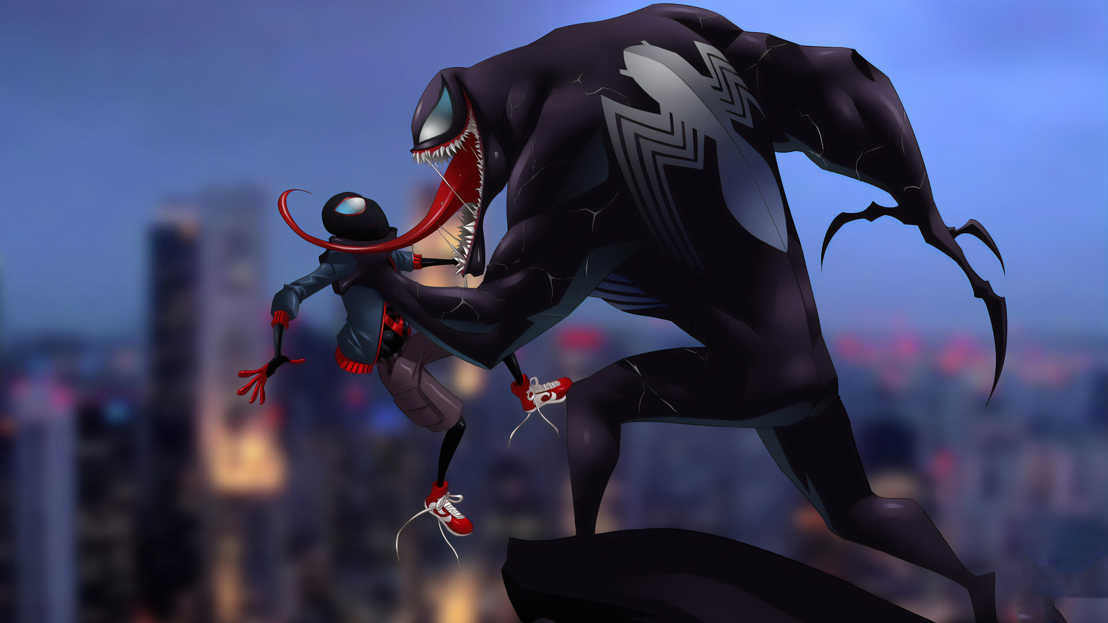 Spider Man New Venom Look 4K wallpaper download