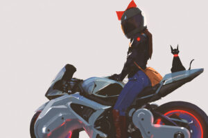 biker girl with cat behind 1574941154