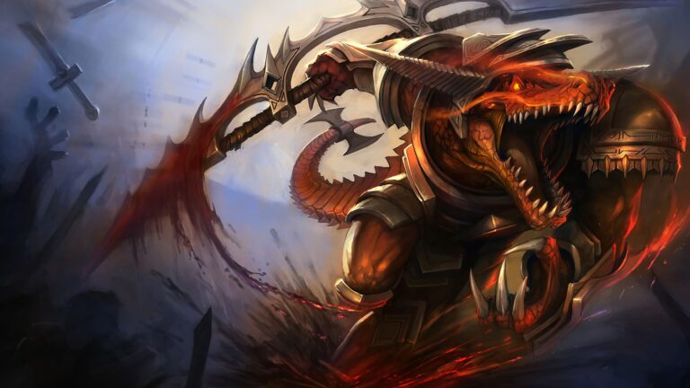 Bloodfury Renekton LoL Splash Art League of Legends Wallpaper 4K