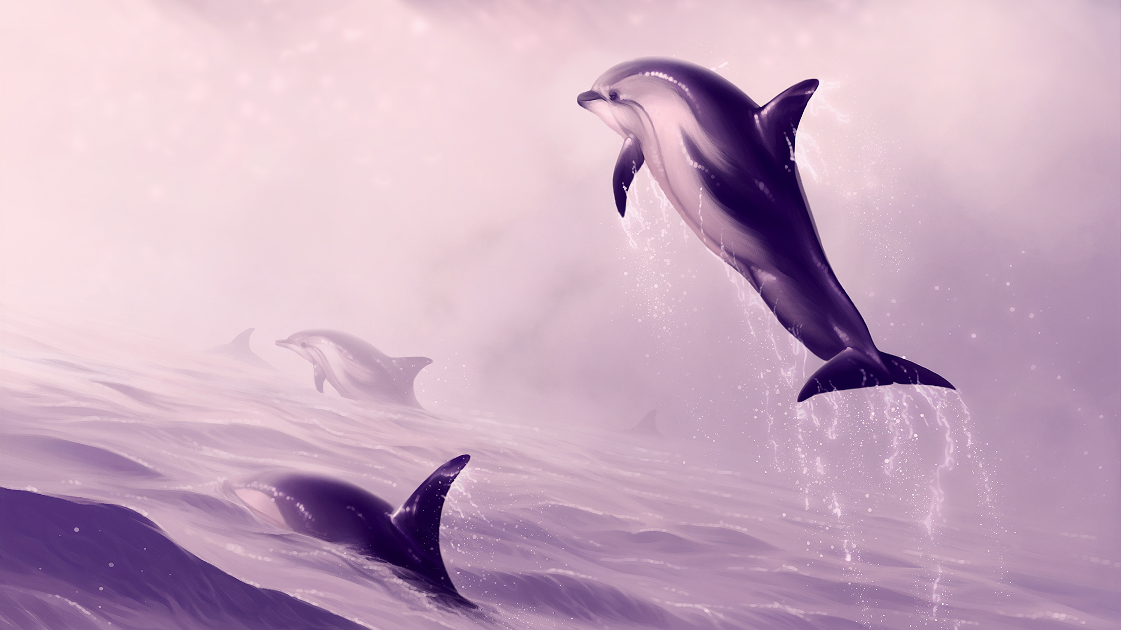 dolphin jumping out of water digital art 1574938109