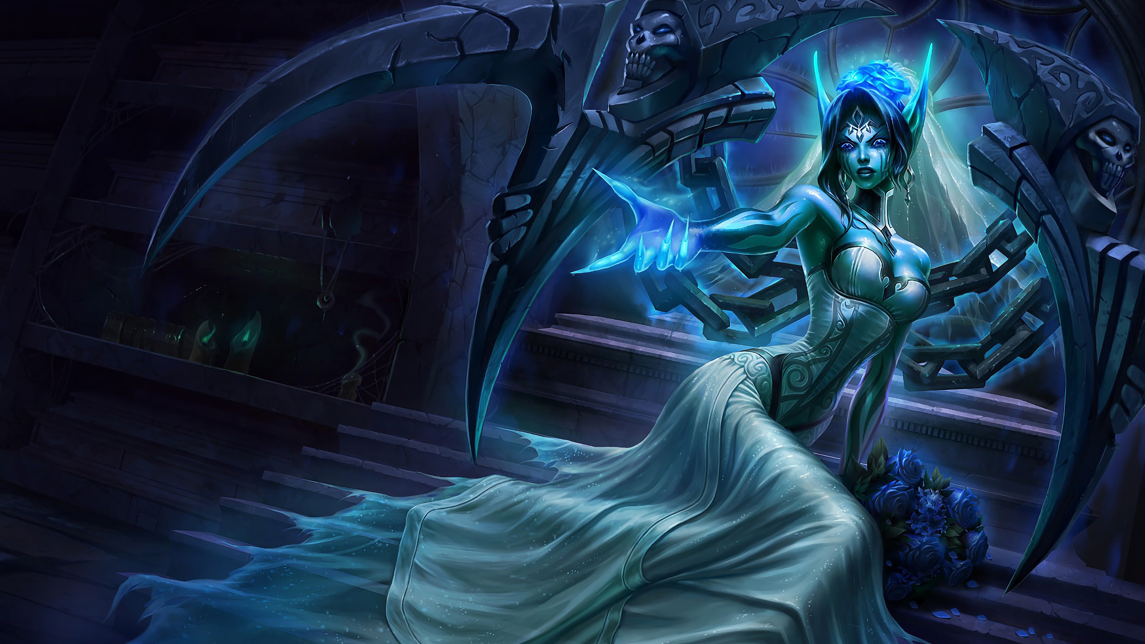 ghost bride morgana lol splash art league of legends 1574098200