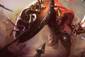 glaive warrior pantheon lol splash art league of legends 1574101797