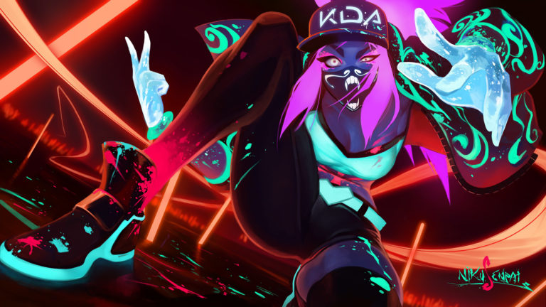 K Da Akali Mask Neon Lol League Of Legends Lol