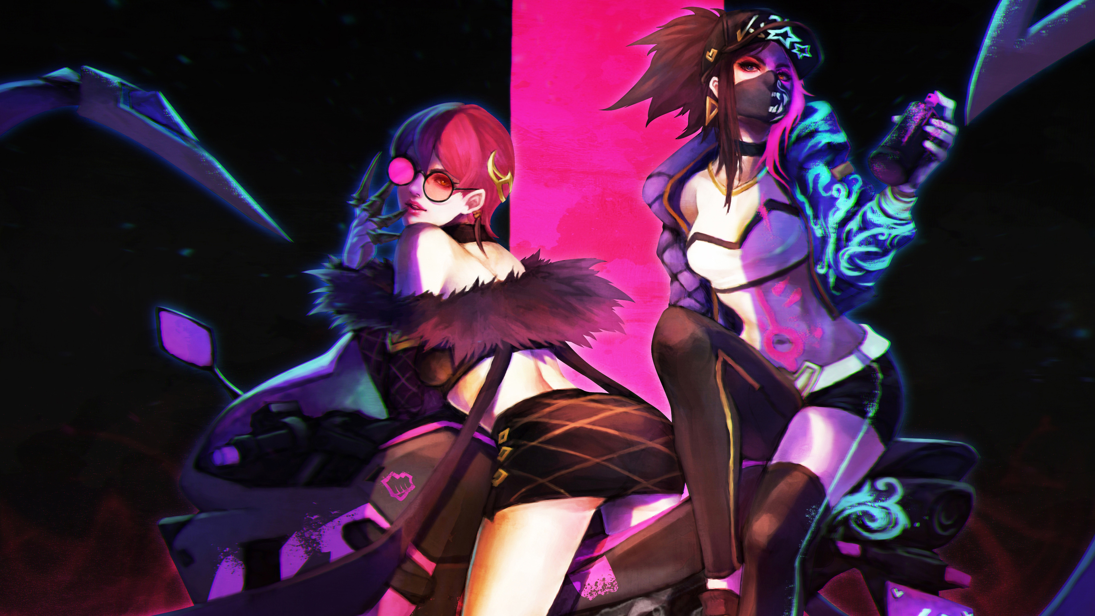 k da evelynn and akali neon lol league of legends lol 1574104907