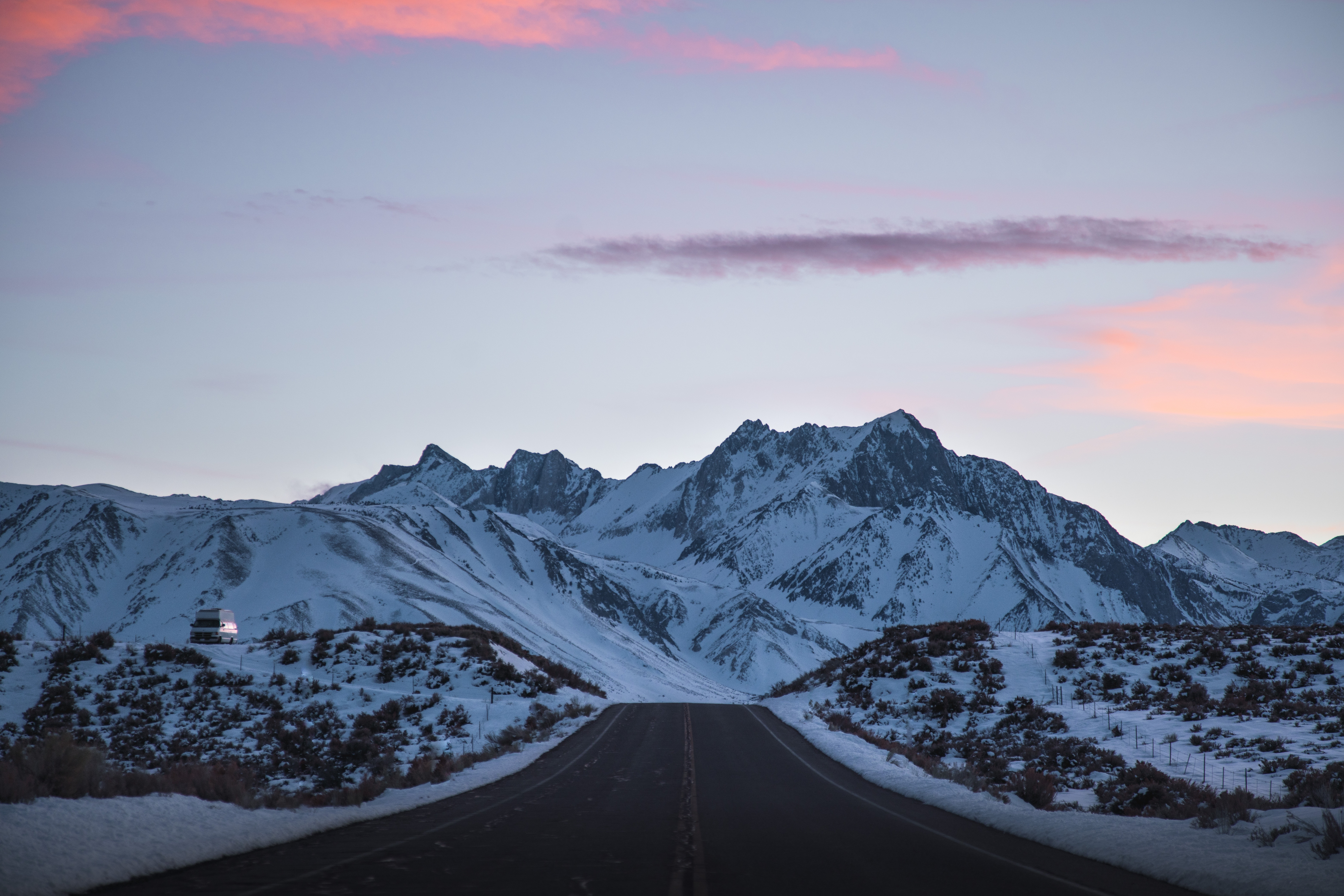 road outdoors snowy peak 1574939474