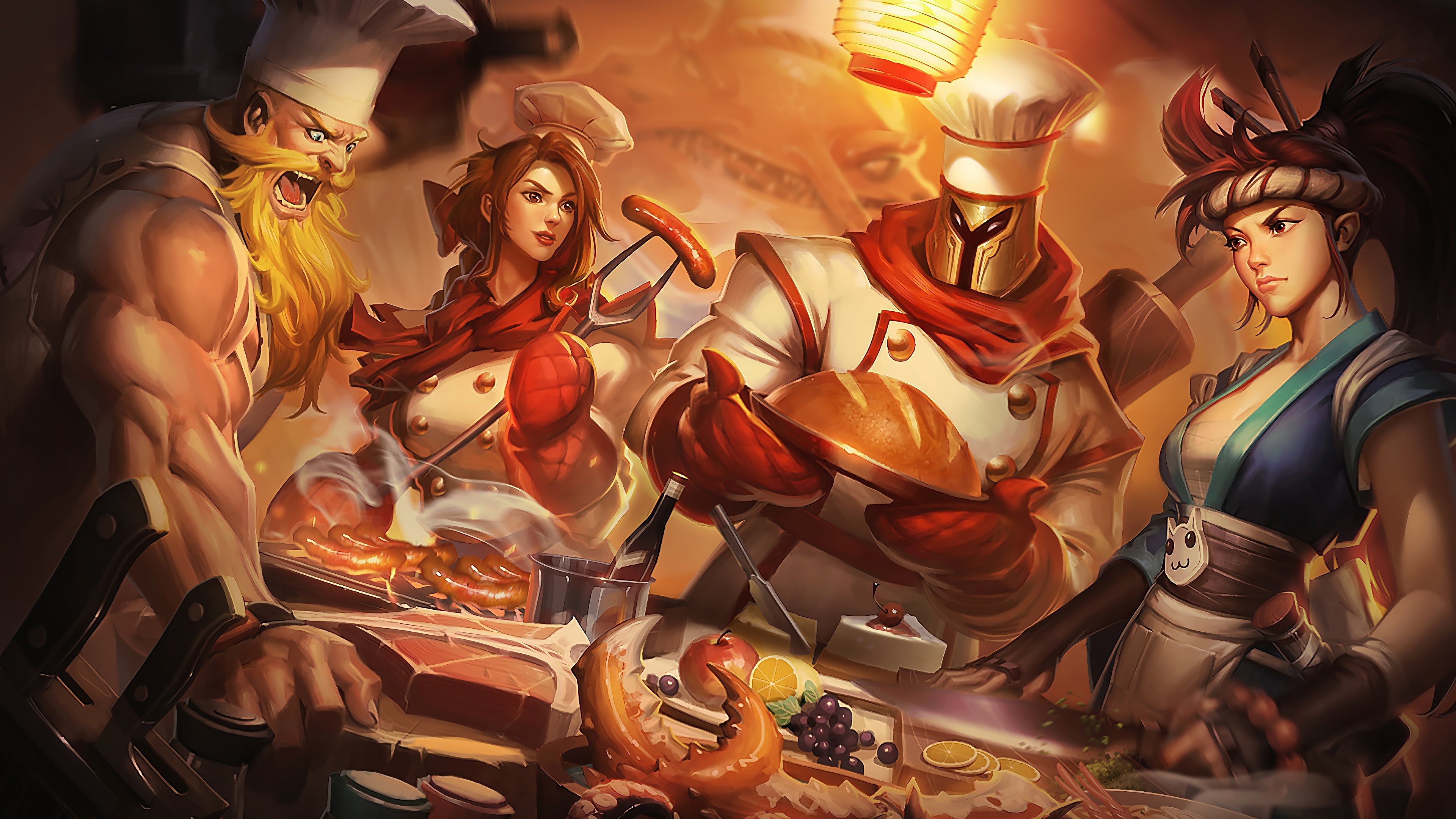 sashimi akali butcher olaf barbecue leona baker pantheon lol splash art 1574097073