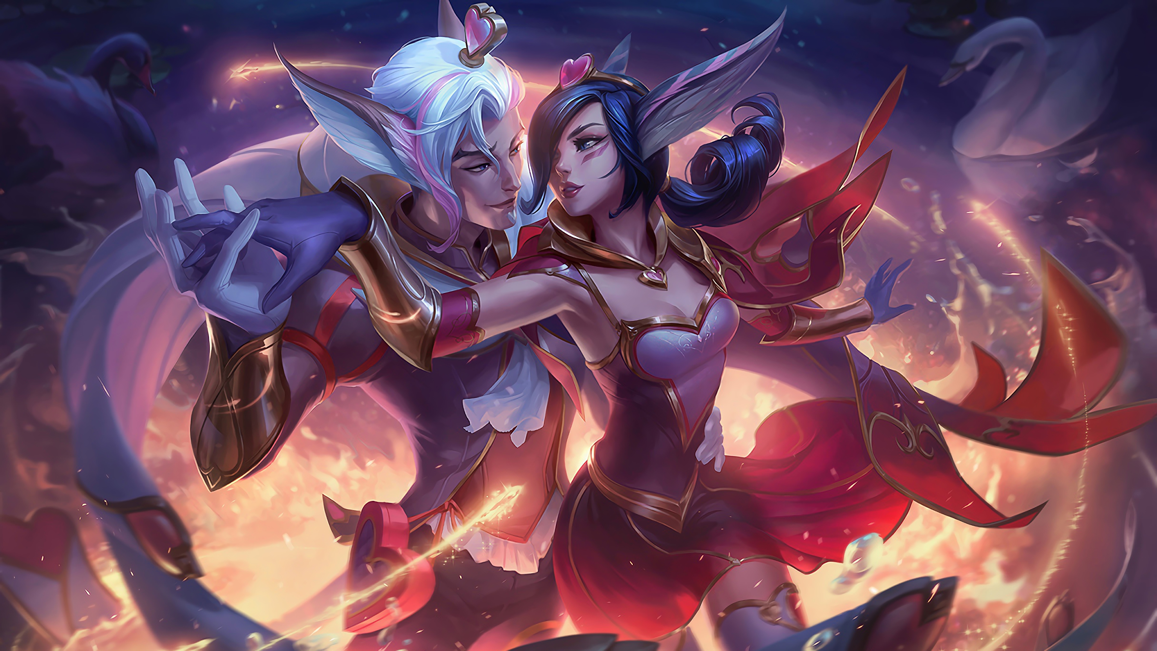 sweetheart xayah and rakan lol splash art league of legends lol 1574102789