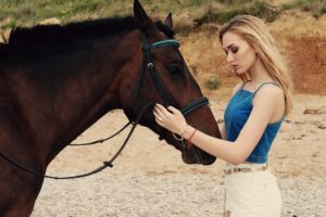 blonde girl with horse 1575665095