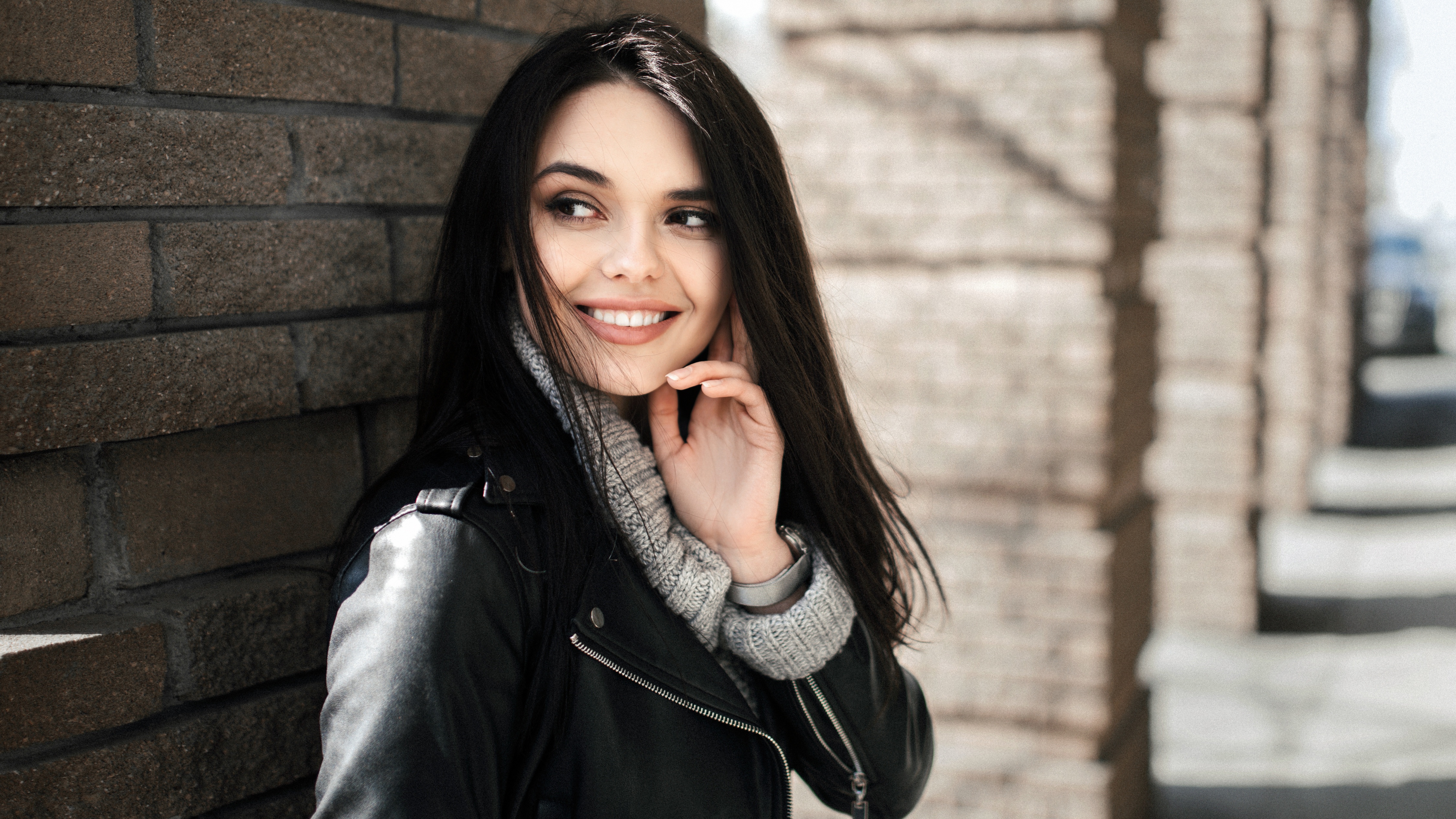 Cute Model Black Hair Smiling