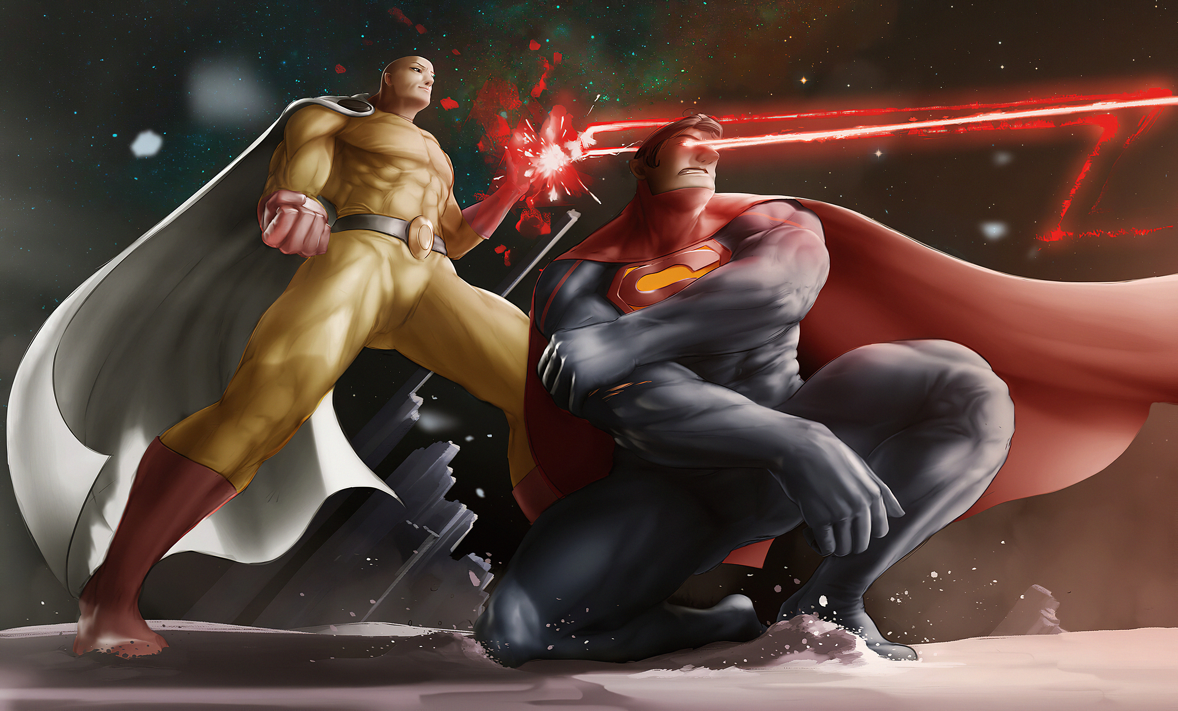 one punch man and superman art 1576093820