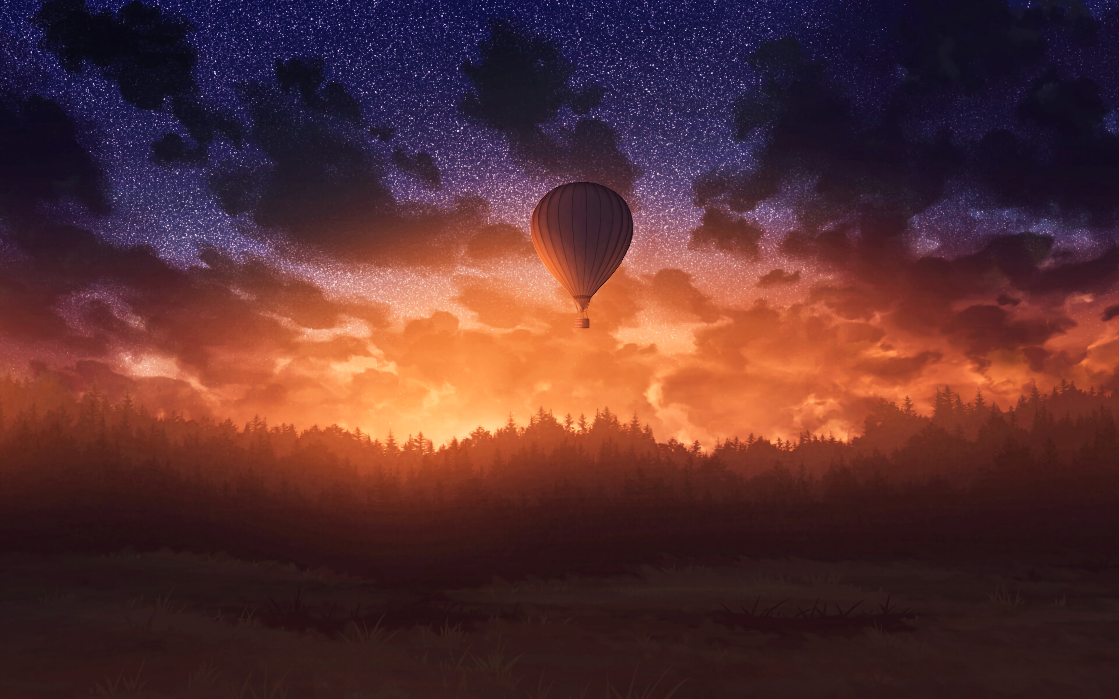 air balloons sunrise sky forest 1579381230