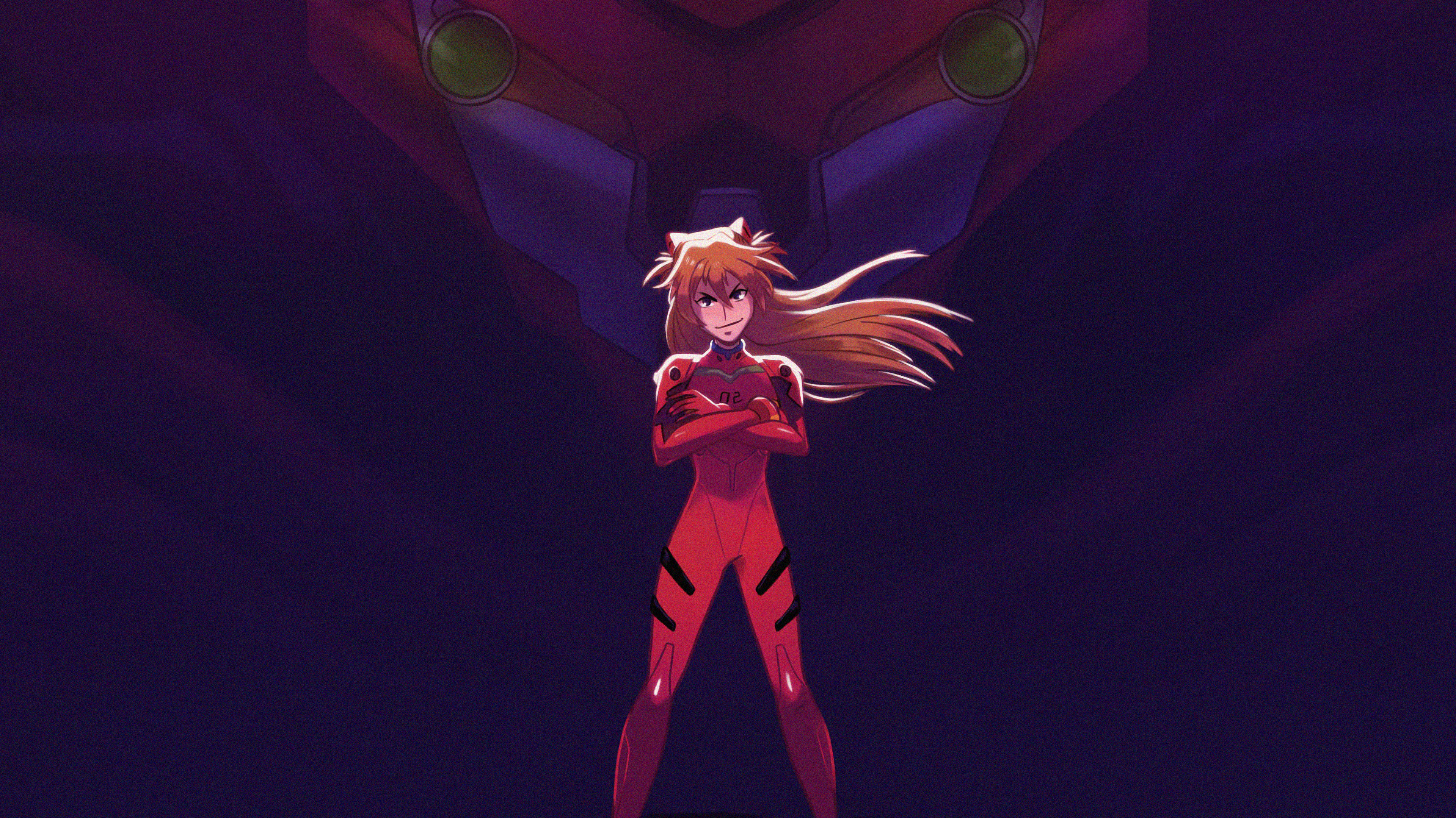 asuka and her unit 02 from evangelion 1578253813