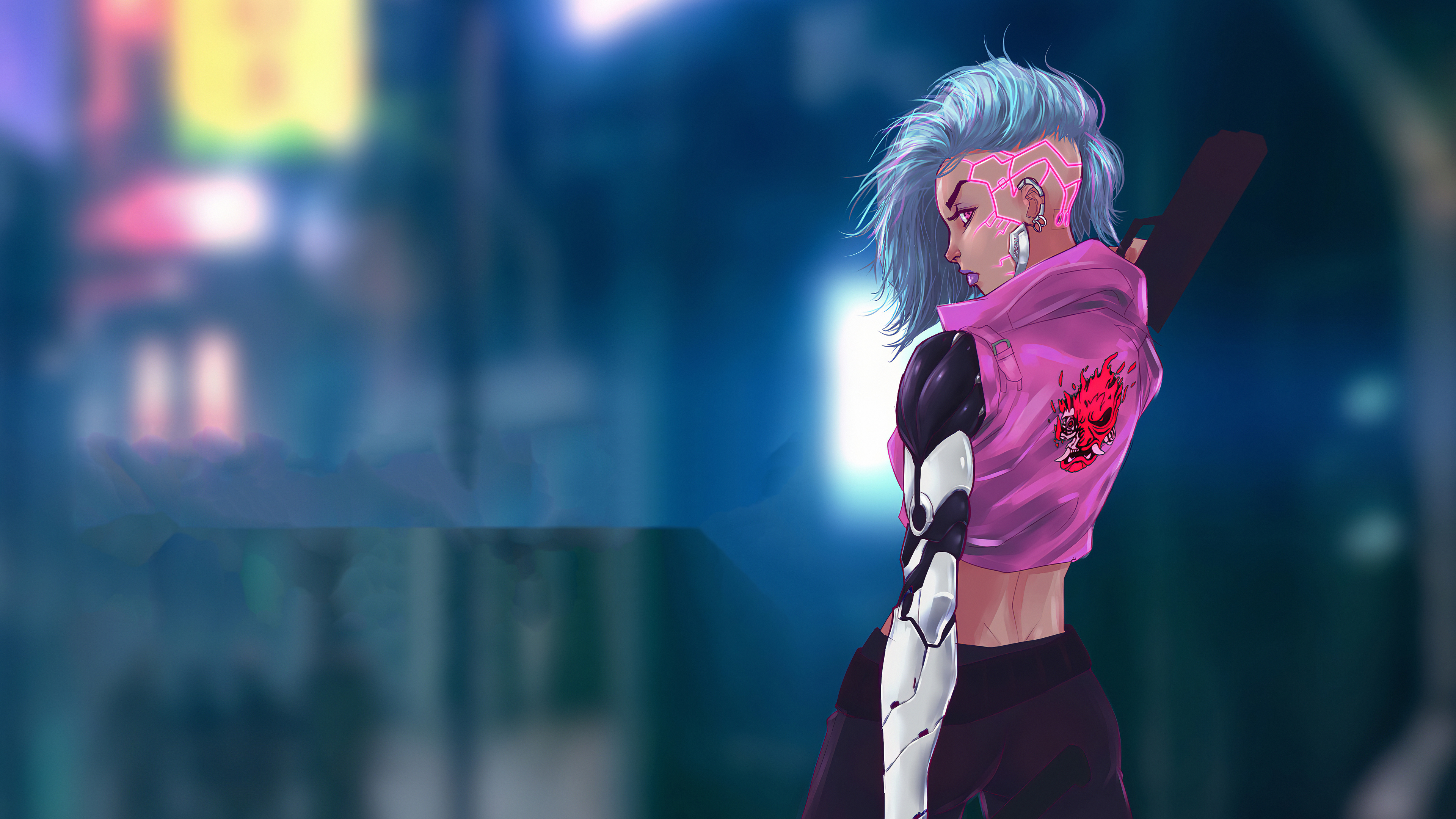 cyberpunk pink hair girl 1580055598