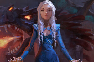 daenerys targaryen with dragon art 1580055820