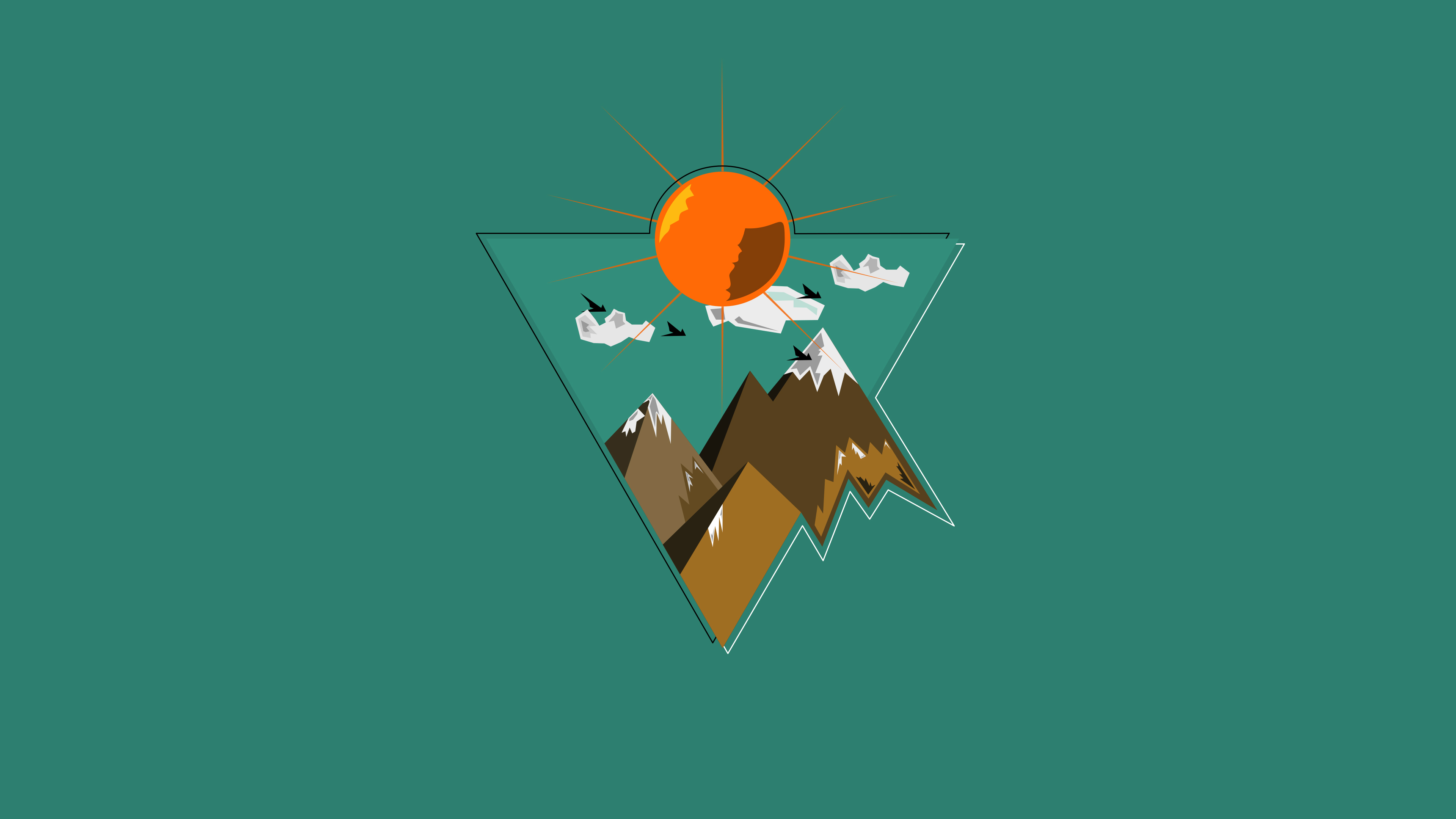 mountains sunset minimal triangle 1578254983