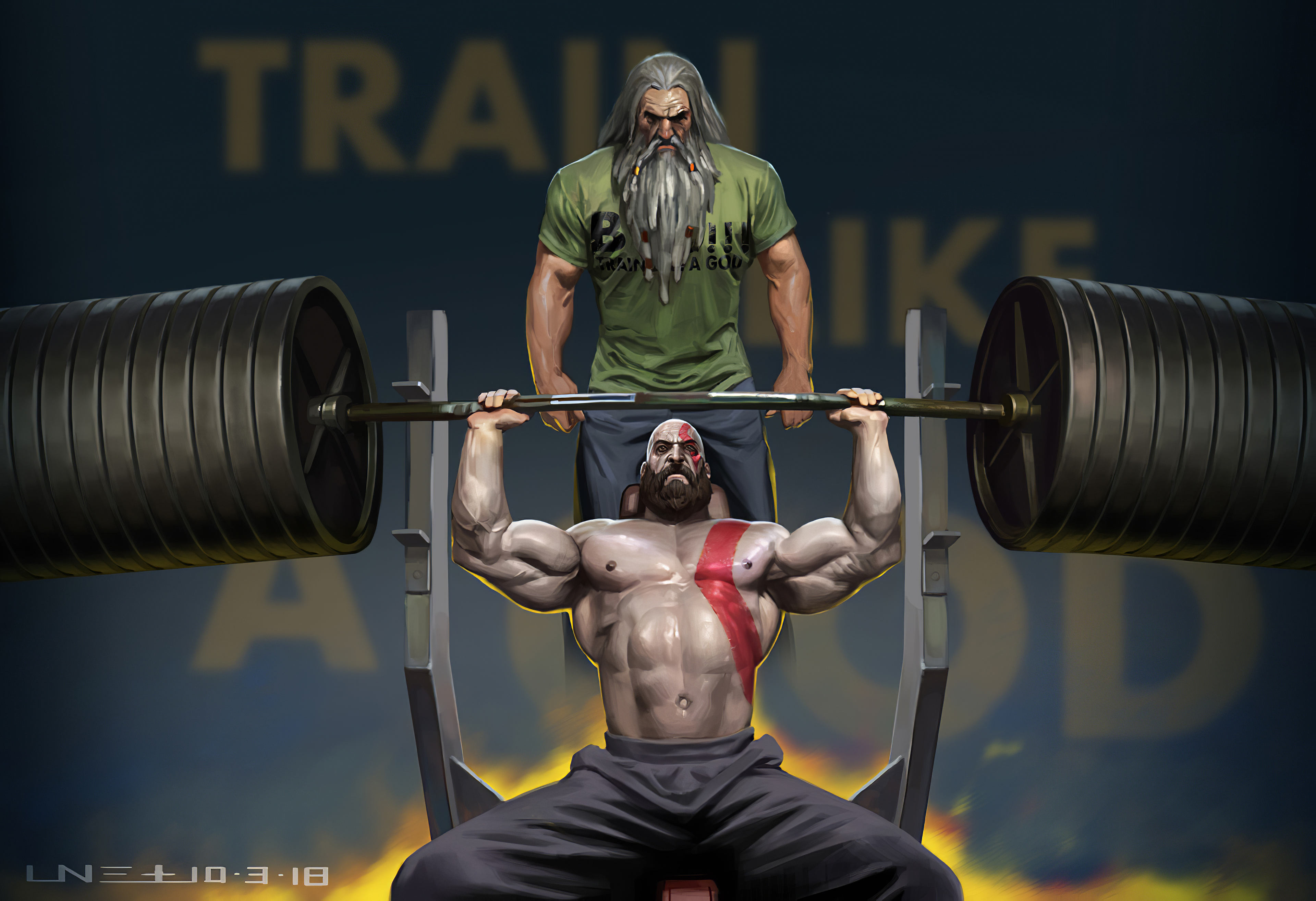 kratos training with father art 1581273352