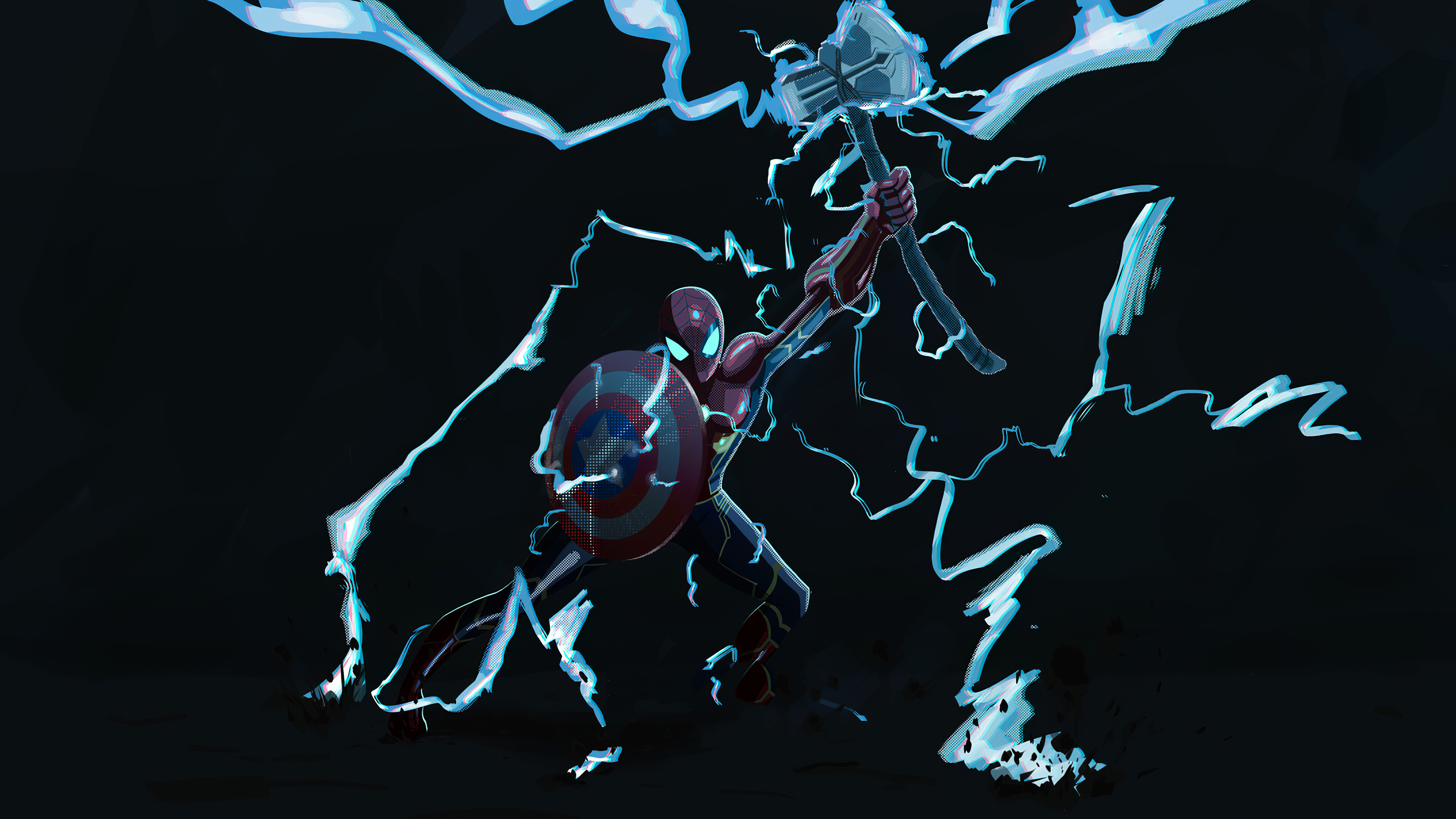Endgame Captain America Thor Hammer Lightning 4k C iPhone Wallpapers  Free Download